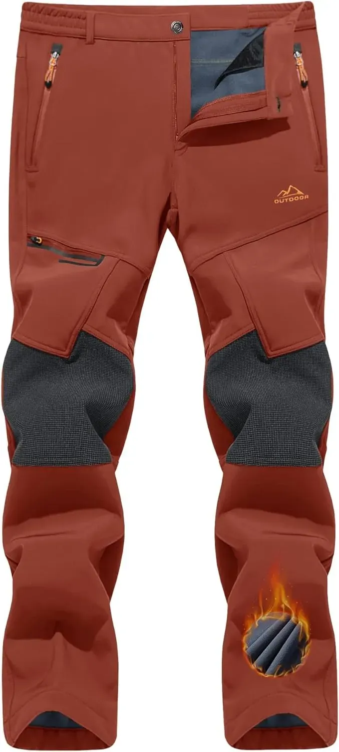 Men's Snow Ski Pants Winter Fleece Lined Pants for Mens