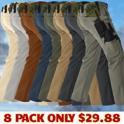 Men's Tactical Sport Pants, Multi-Pocket Windproof and Warm Fleece Pants