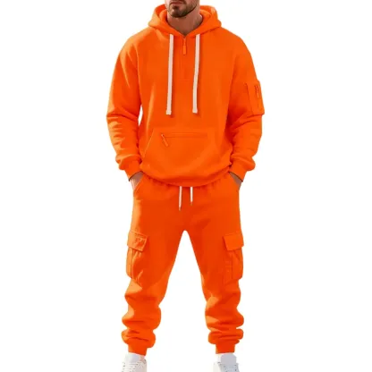 Men's 8-Pack Hoodie & Cargo Pants Tracksuit Set - 8 Colors, Only $24