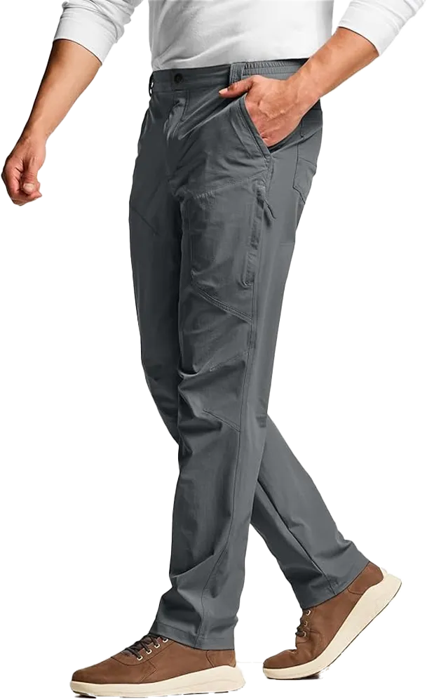 Men's Vent Stretch Pants, Quick Dry Lightweight Casual Cargo Pants, Water Resistant Straight-Fit Utility Work Pants