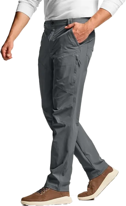 Men's Vent Stretch Pants, Quick Dry Lightweight Casual Cargo Pants, Water Resistant Straight-Fit Utility Work Pants
