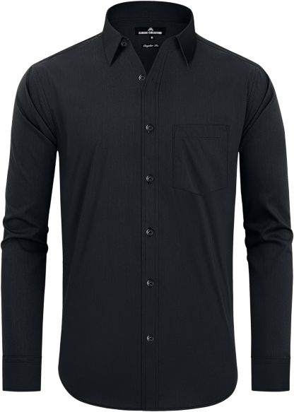 Clearance sale! Men's Plaid Button Down Shirts Cotton Long Sleeve Dress Shirts Regular Fit Gingham Shirts