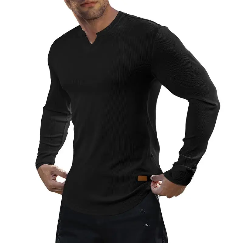 Men's Plain Casual Muscle Shirts for Men Slim Fitted