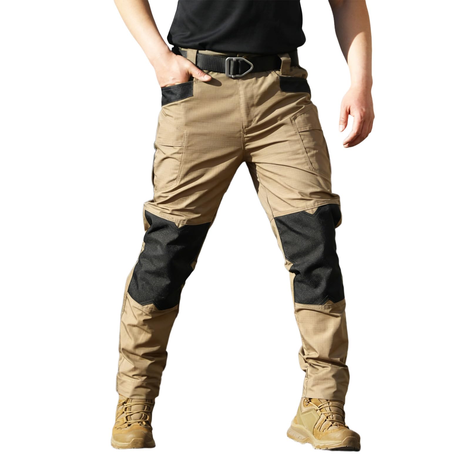 Men's Flex Stretch Tactical Pants, Water Resistant Ripstop Cargo Pants