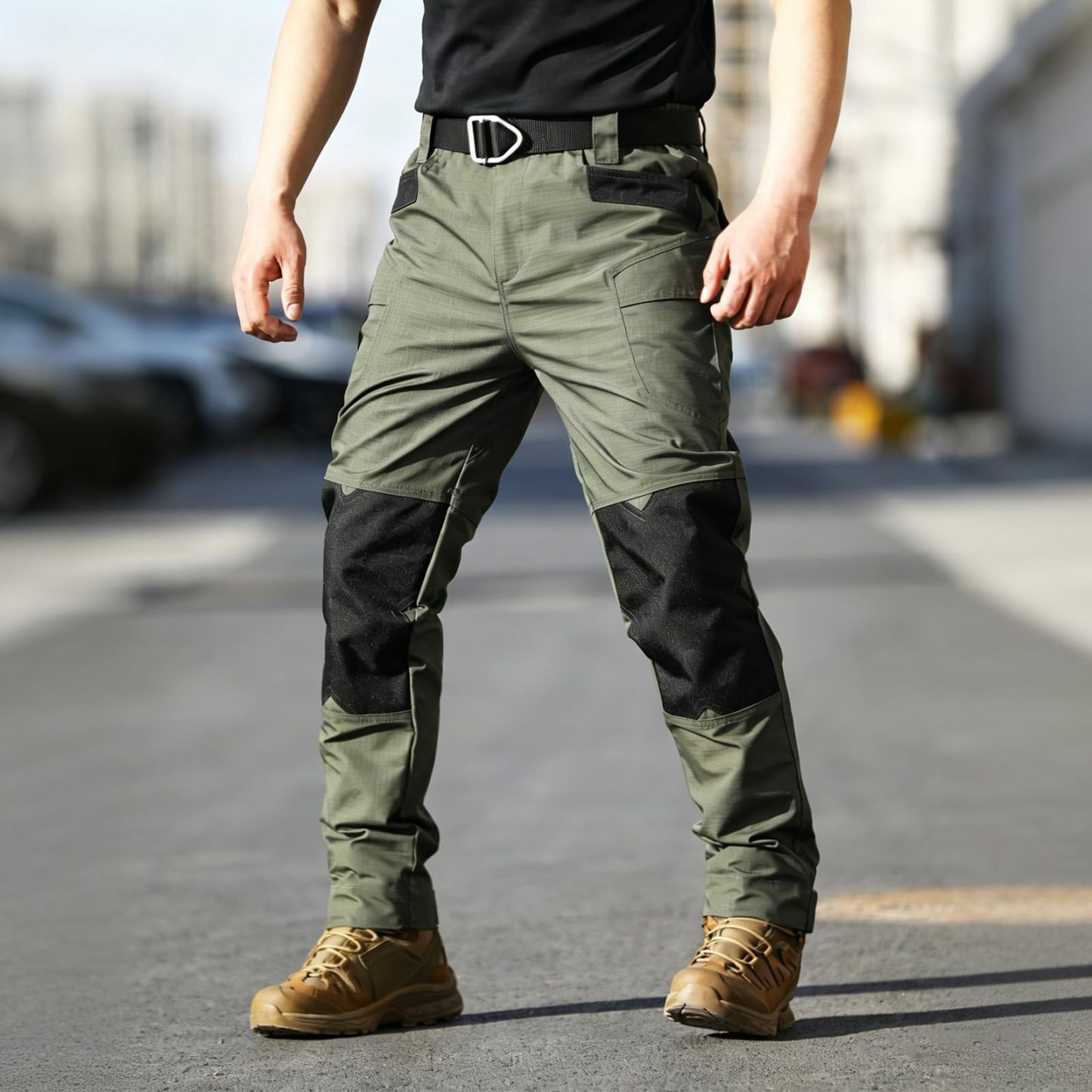Men's Flex Stretch Tactical Pants, Water Resistant Ripstop Cargo Pants
