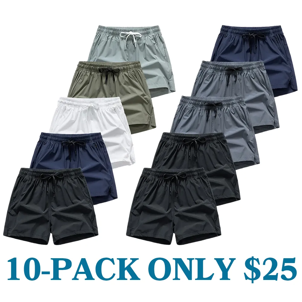 Gym Shorts Quick Dry Breathable Running Athletic Shorts with Zipper Pocket