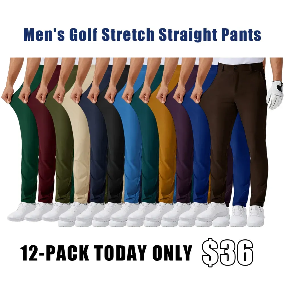 🔥Men's Golf Stretch Straight Pants🔥8-Pack - All Colors Included, Only $24