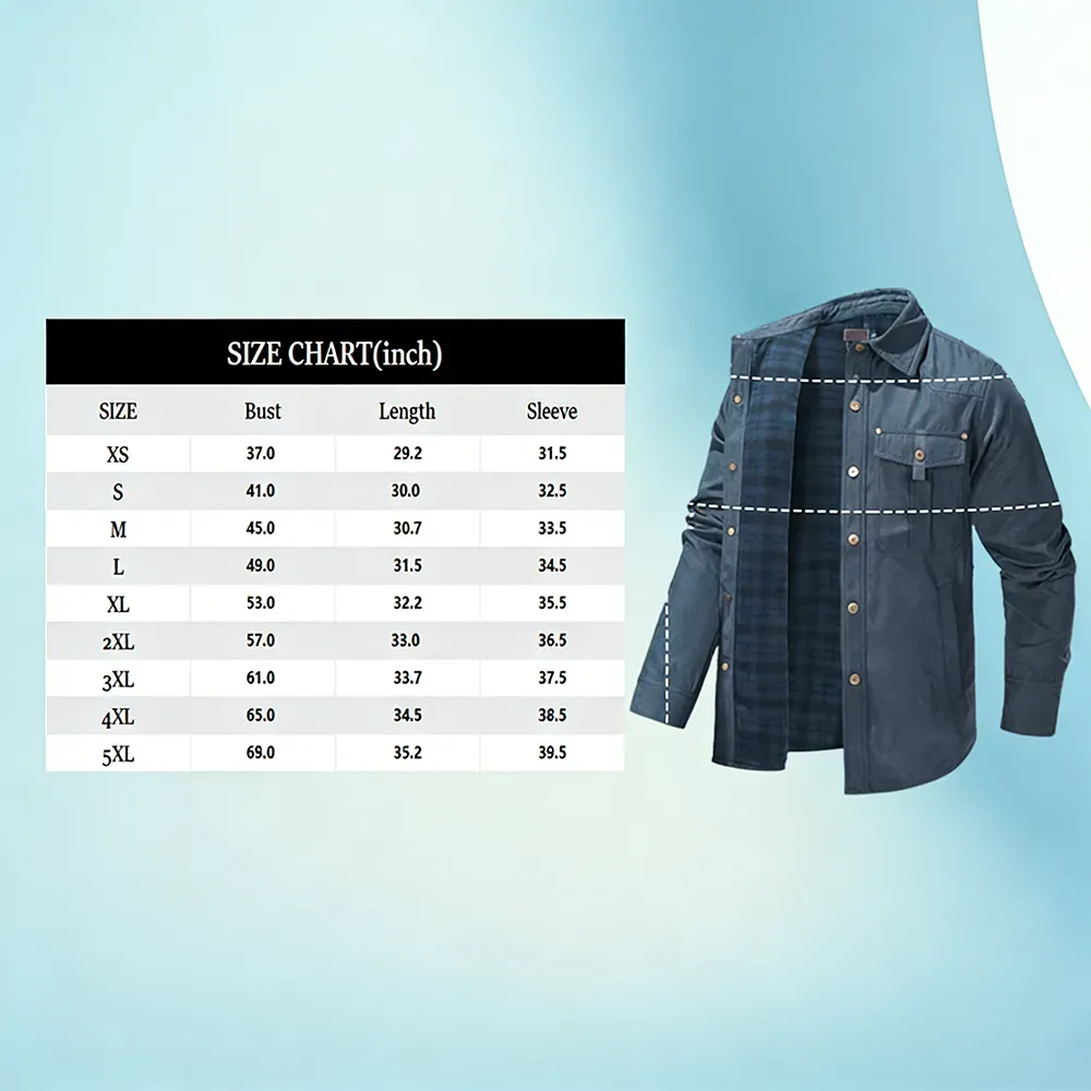 Men's Flannel Lined Shacket Jacket
