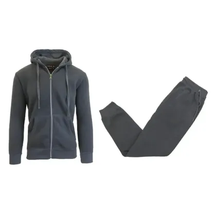 Fleece-Lined Zip Sweater Hoodie & Jogger Set