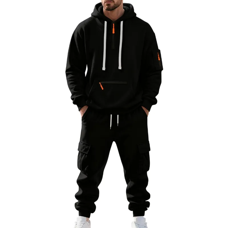 Men's 8-Pack Hoodie & Cargo Pants Tracksuit Set - 8 Colors, Only $24