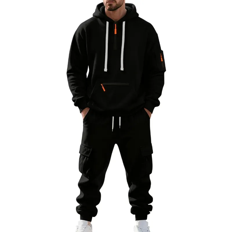 Men's 8-Pack Hoodie & Cargo Pants Tracksuit Set - 8 Colors, Only $24