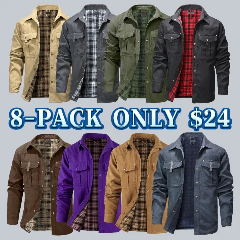 Men's Flannel Lined Shacket Jacket