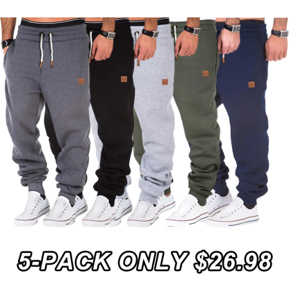 Men's Solid Color Drawstring Waist Sweatpants