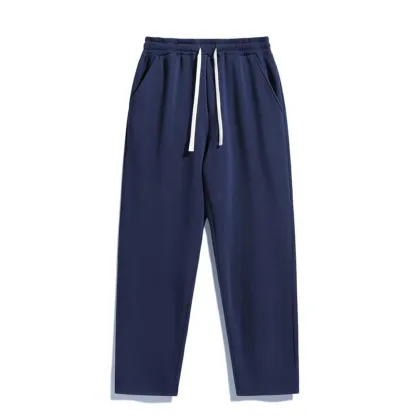 Men's Cotton Casual Regular Fit Solid Drawstring Waist Sweatpants