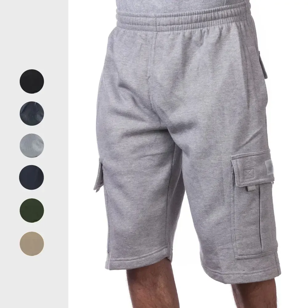 Men's Heavyweight Fleece Cargo Shorts 6 Pockets Relaxed Fit Sweat Shorts