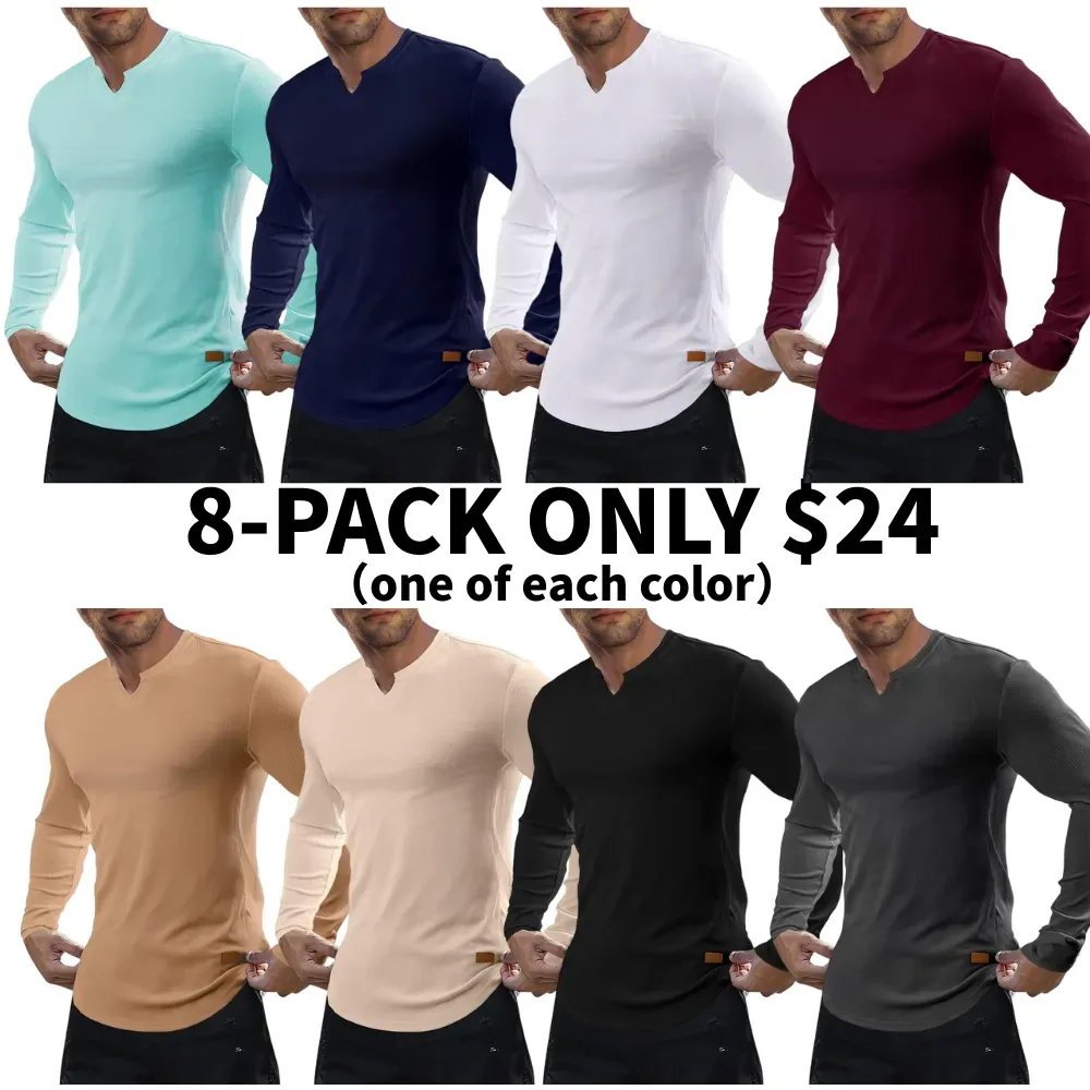 Men's Plain Casual Muscle Shirts for Men Slim Fitted