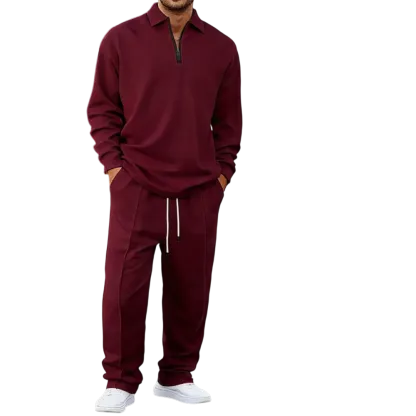 Men's solid color checkered casual suit