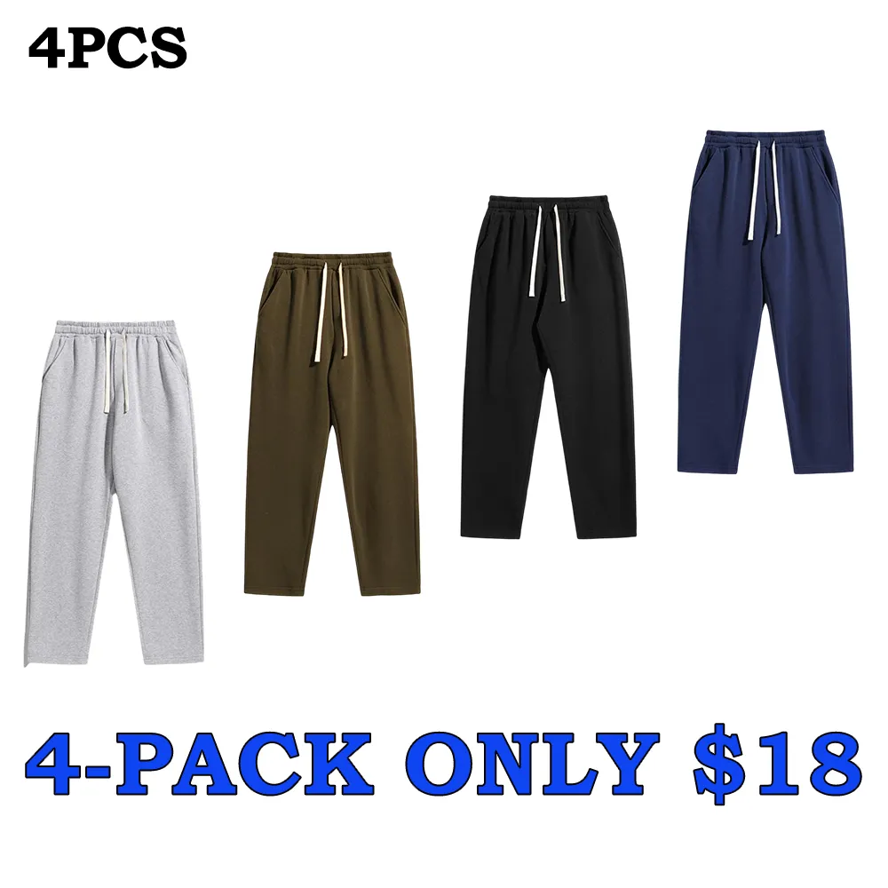 Men's Cotton Casual Regular Fit Solid Drawstring Waist Sweatpants