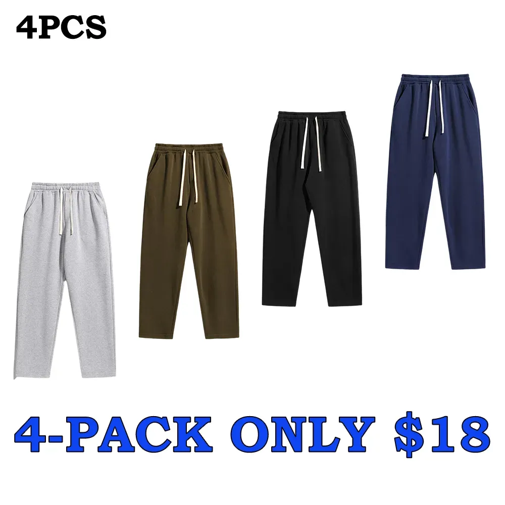 Men's Cotton Casual Regular Fit Solid Drawstring Waist Sweatpants