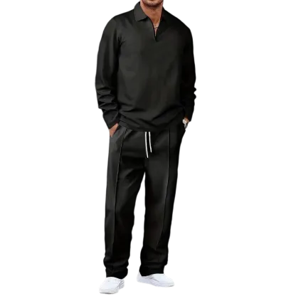 Men's solid color checkered casual suit