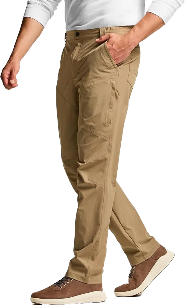 Men's Vent Stretch Pants, Quick Dry Lightweight Casual Cargo Pants, Water Resistant Straight-Fit Utility Work Pants