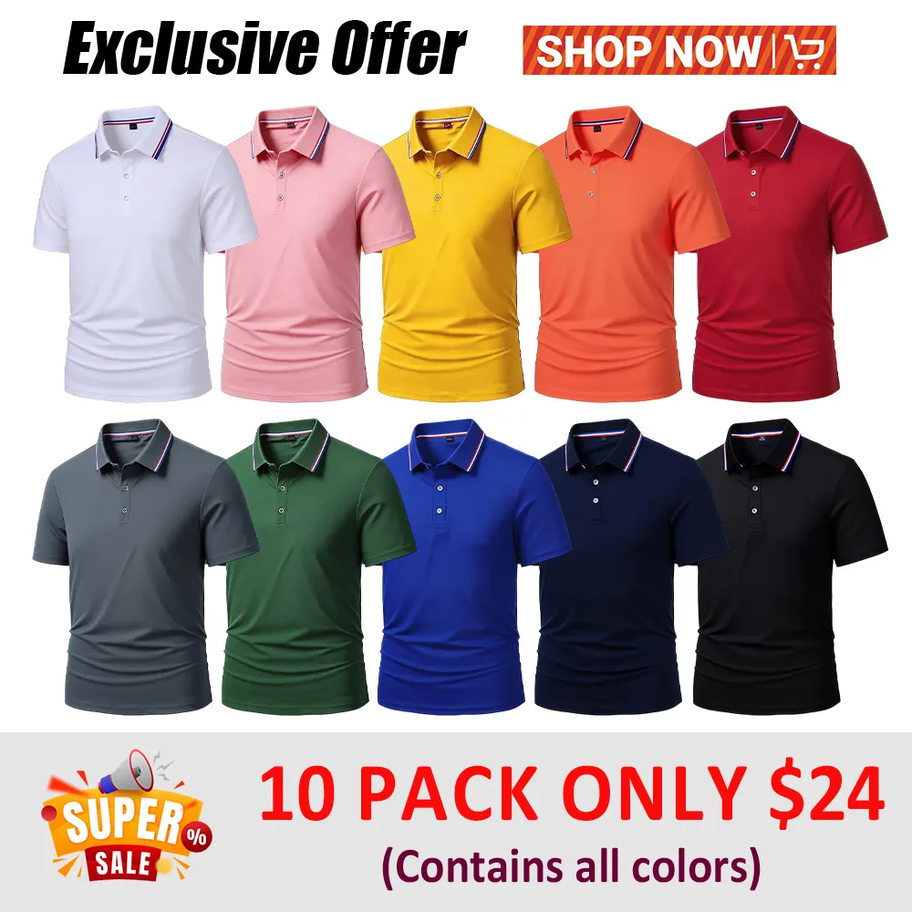 Men's Dry Fit Moisture Fabric Polo Collar Shirt