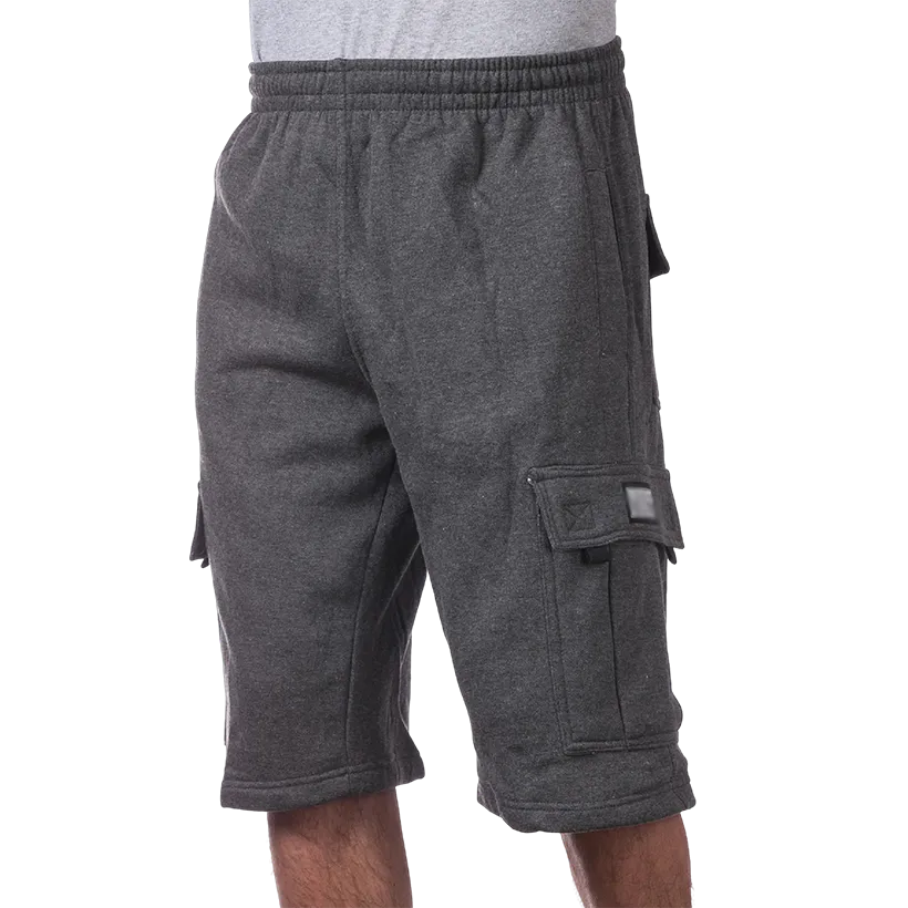Men's Heavyweight Fleece Cargo Shorts 6 Pockets Relaxed Fit Sweat Shorts