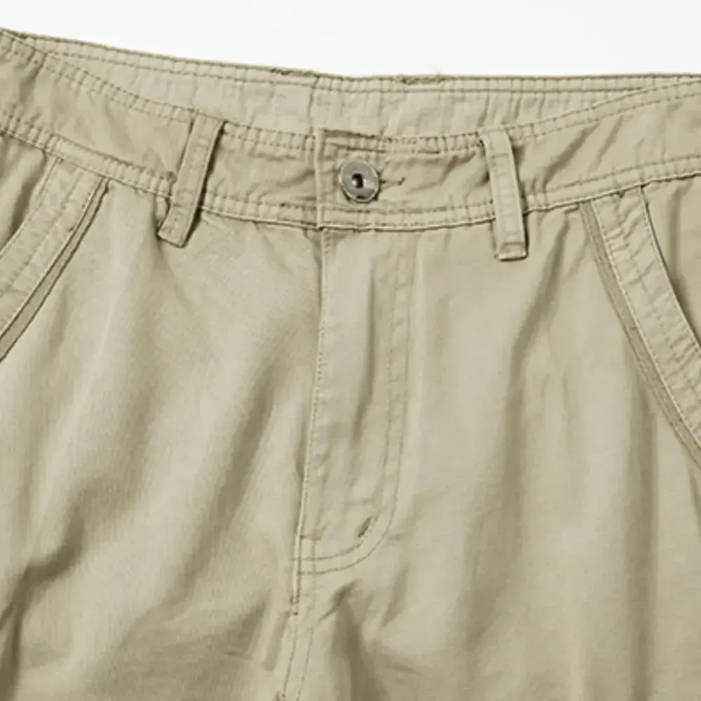 Workwear pants for spring and autumn, men's fashion trend pants, men's multi-pocket casual long pants
