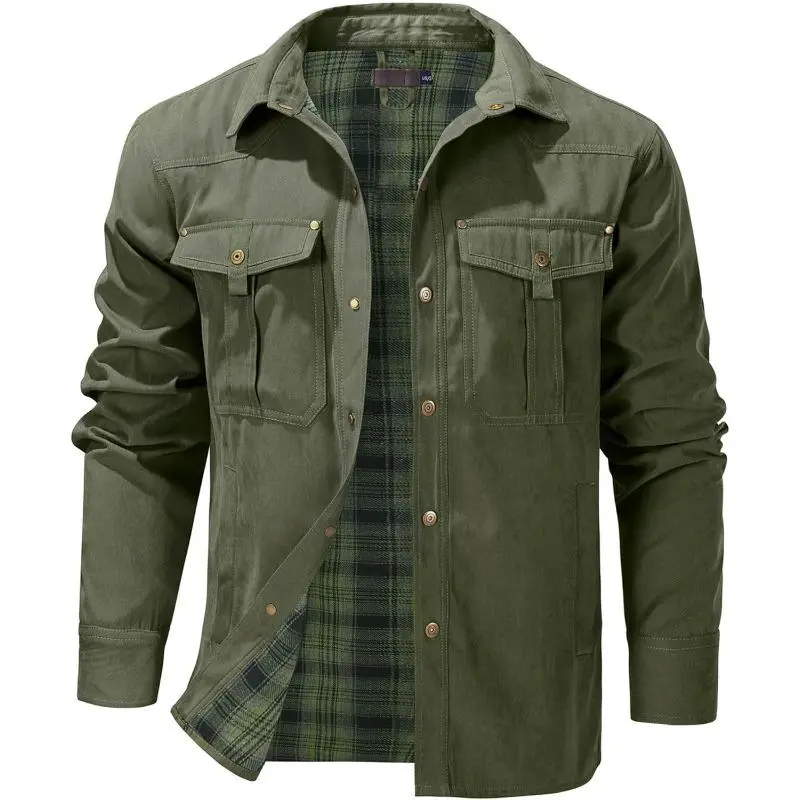 Men's Flannel Lined Shacket Jacket
