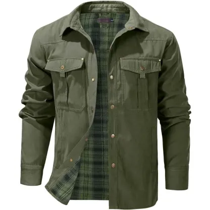 Men's Flannel Lined Shacket Jacket