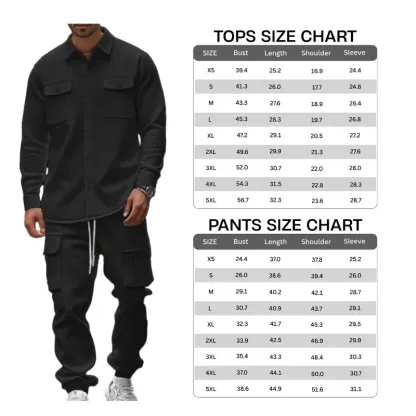 8-Pack Mens Shirt Jacket & Cargo Pants Sets  Only $24 (All Colors Included)