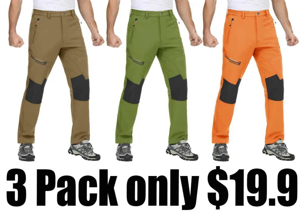 Men's Snow Ski Pants Winter Fleece Lined Pants for Mens