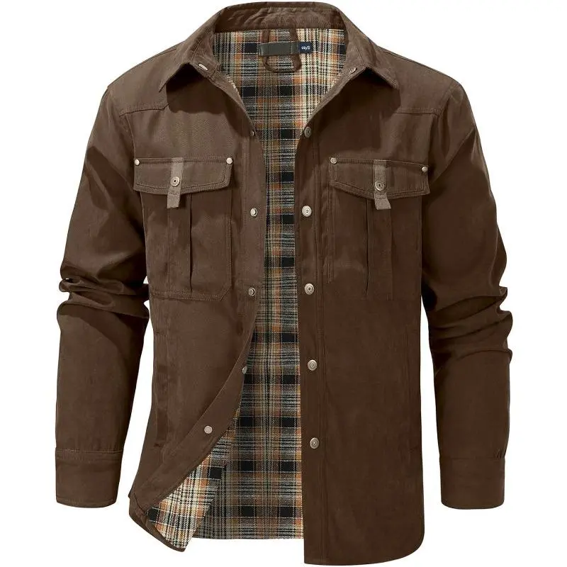 Men's Flannel Lined Shacket Jacket