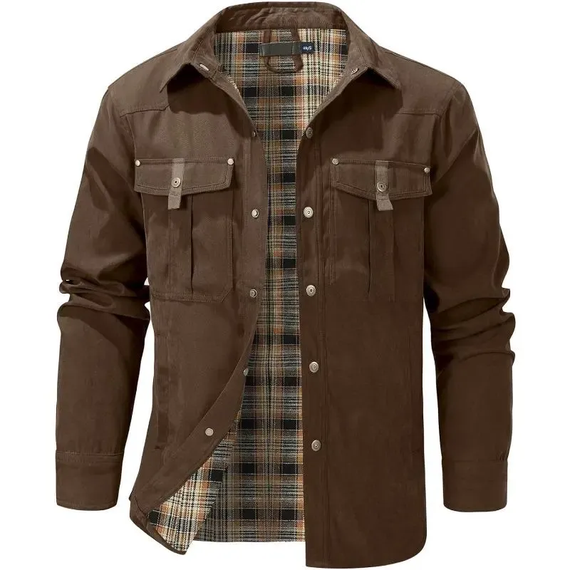 Men's Flannel Lined Shacket Jacket