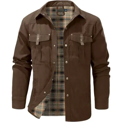 Men's Flannel Lined Shacket Jacket