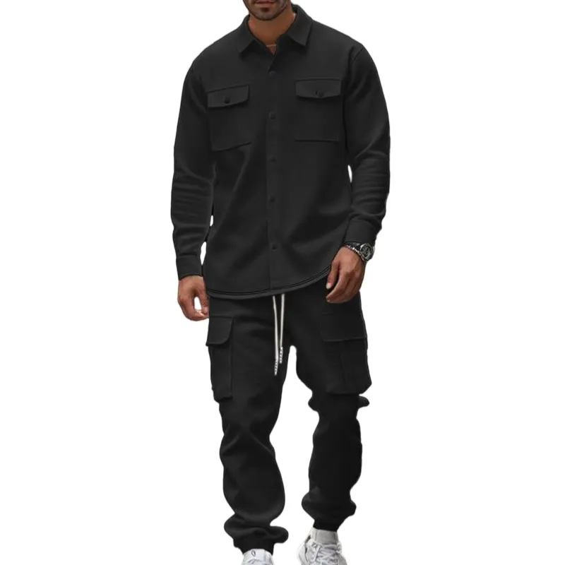 8-Pack Mens Shirt Jacket & Cargo Pants Sets  Only $24 (All Colors Included)