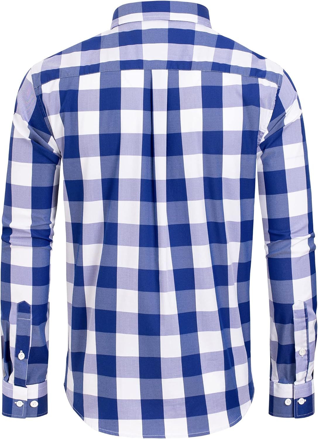 Clearance sale! Men's Plaid Button Down Shirts Cotton Long Sleeve Dress Shirts Regular Fit Gingham Shirts