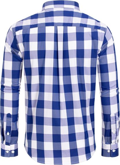 Clearance sale! Men's Plaid Button Down Shirts Cotton Long Sleeve Dress Shirts Regular Fit Gingham Shirts