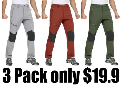 Men's Snow Ski Pants Winter Fleece Lined Pants for Mens