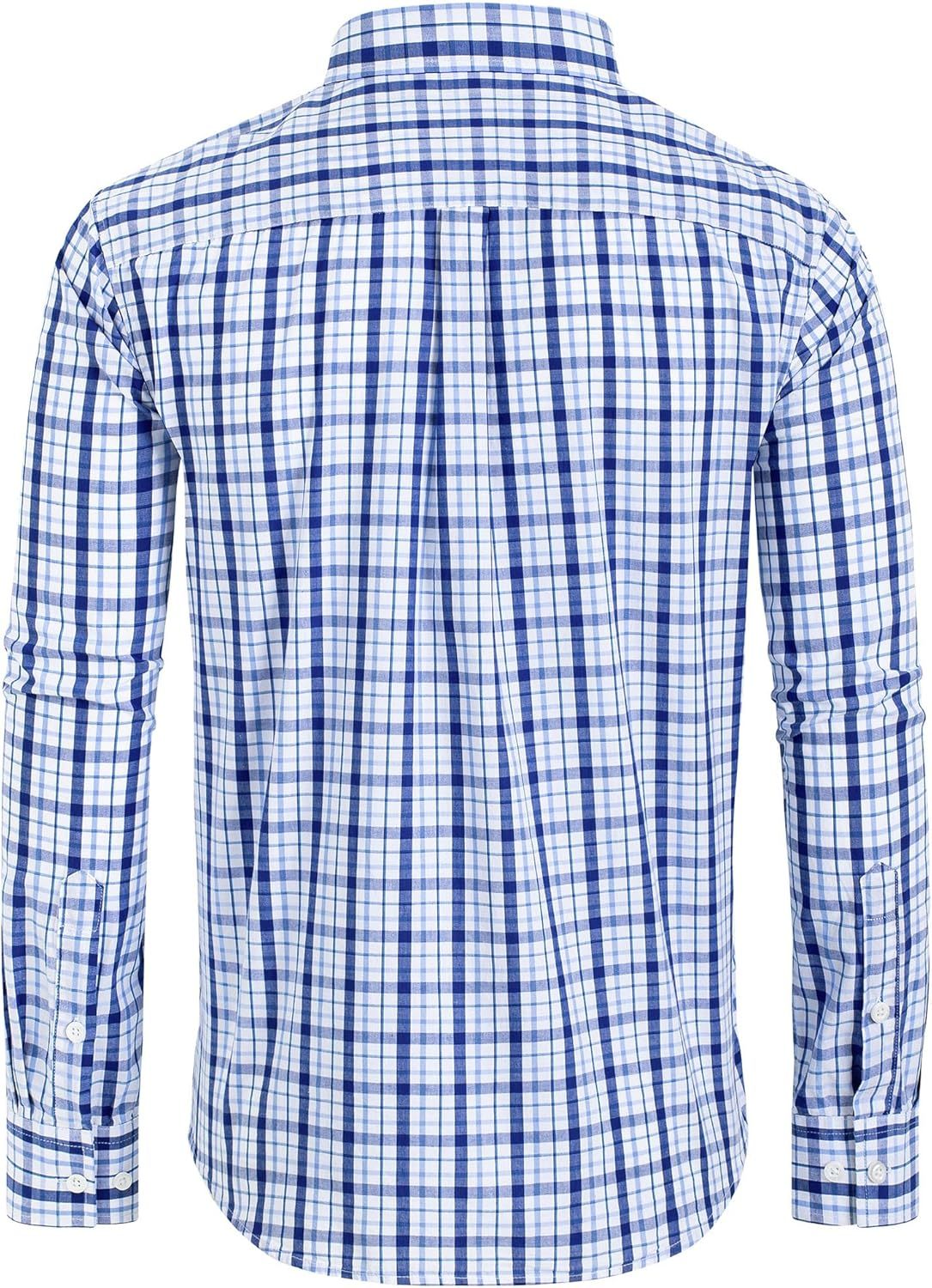 Clearance sale! Men's Plaid Button Down Shirts Cotton Long Sleeve Dress Shirts Regular Fit Gingham Shirts