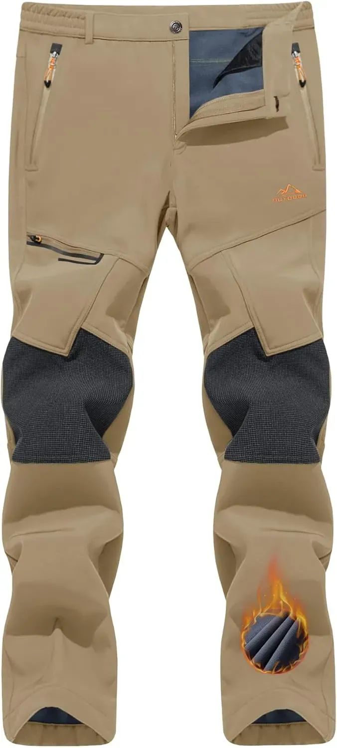 Men's Snow Ski Pants Winter Fleece Lined Pants for Mens