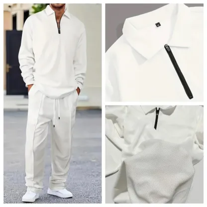 Men's solid color checkered casual suit