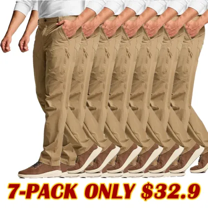 Men's Vent Stretch Pants, Quick Dry Lightweight Casual Cargo Pants, Water Resistant Straight-Fit Utility Work Pants