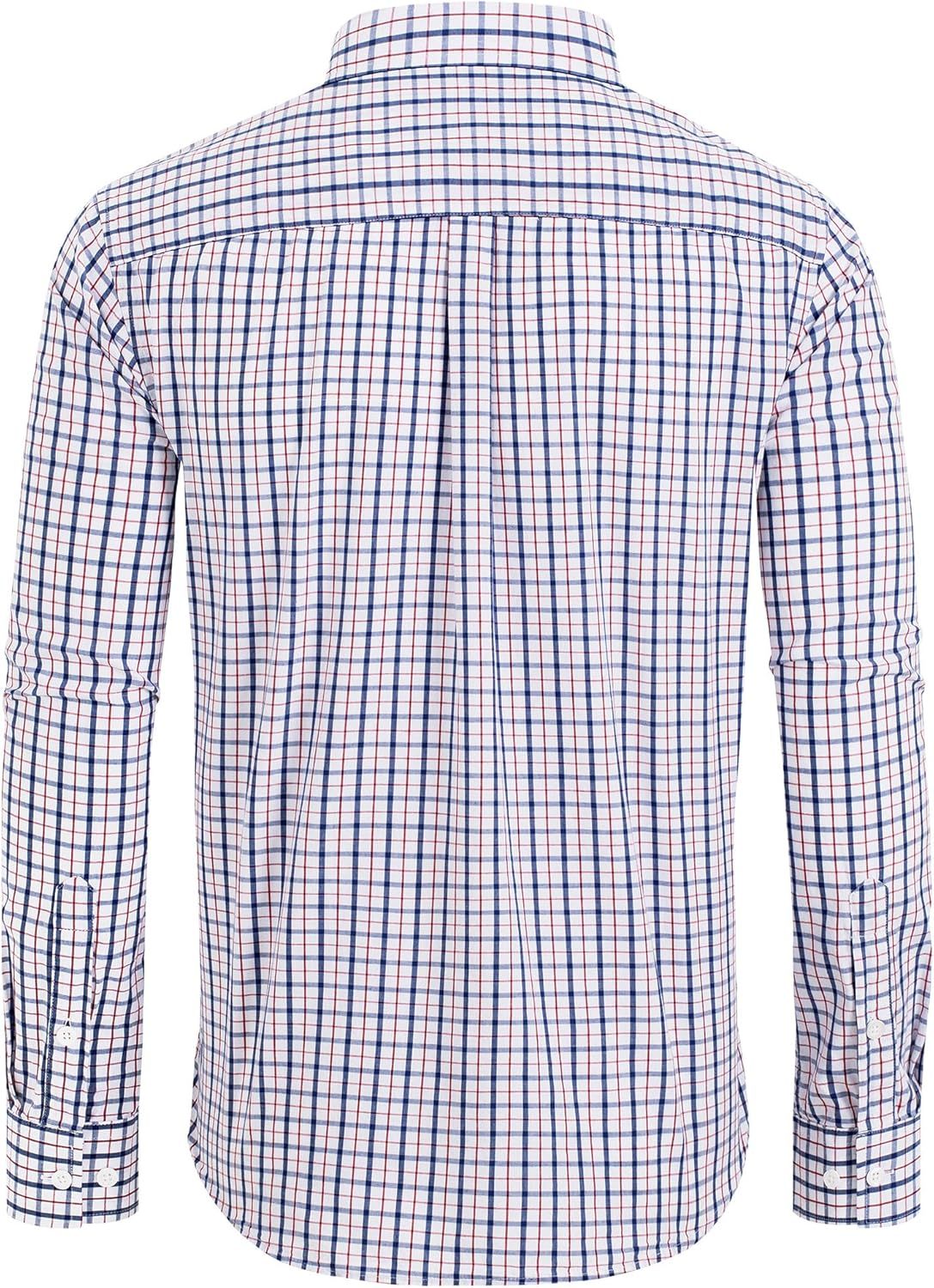 Clearance sale! Men's Plaid Button Down Shirts Cotton Long Sleeve Dress Shirts Regular Fit Gingham Shirts