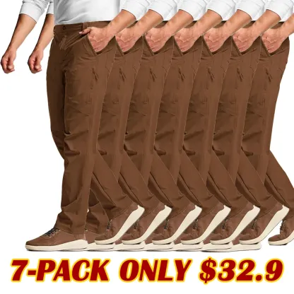 Men's Vent Stretch Pants, Quick Dry Lightweight Casual Cargo Pants, Water Resistant Straight-Fit Utility Work Pants