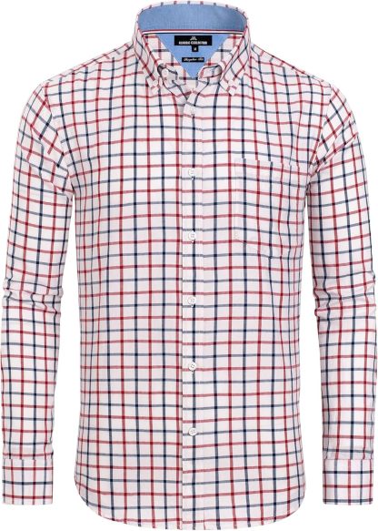 Clearance sale! Men's Plaid Button Down Shirts Cotton Long Sleeve Dress Shirts Regular Fit Gingham Shirts