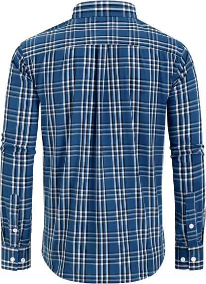 Clearance sale! Men's Plaid Button Down Shirts Cotton Long Sleeve Dress Shirts Regular Fit Gingham Shirts
