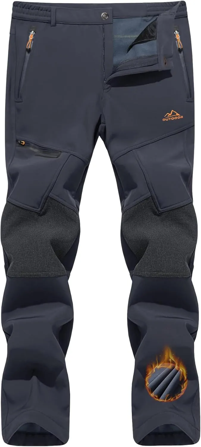 Men's Snow Ski Pants Winter Fleece Lined Pants for Mens