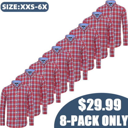 Clearance sale! Men's Plaid Button Down Shirts Cotton Long Sleeve Dress Shirts Regular Fit Gingham Shirts