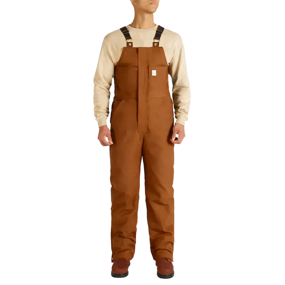 Men's Cold-Weather Insulated Bib Overalls - Loose-Fit Canvas + Tool Pockets